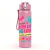 1PC Mom Life Big Love Butterfly Pattern 750ml Color Plastic Sports Water Bottle Leakproof Flip Straw Lid Suitable for Sports Office Home Use