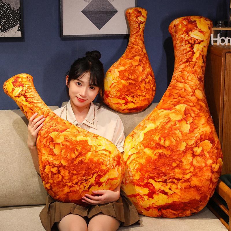 20/90/70/100Cm Simulated Fried Chicken Leg Plush Pillow Realistic Food Plush Pillow Creative Sofa Kitchen Decoration