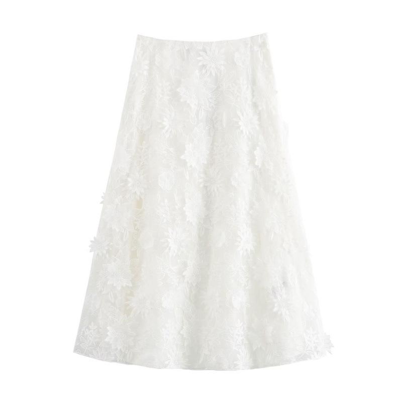 

European & American Summer Hot Girl Embroidered Midi Skirt - Street Fashion M