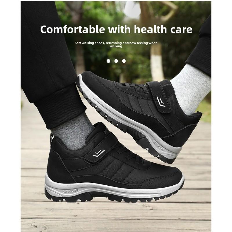 Practical Wear-resistant Workwear Shoes for Men's Autumn New Style Outdoor Leisure Elderly Velcro Trendy Walking Dad Shoes