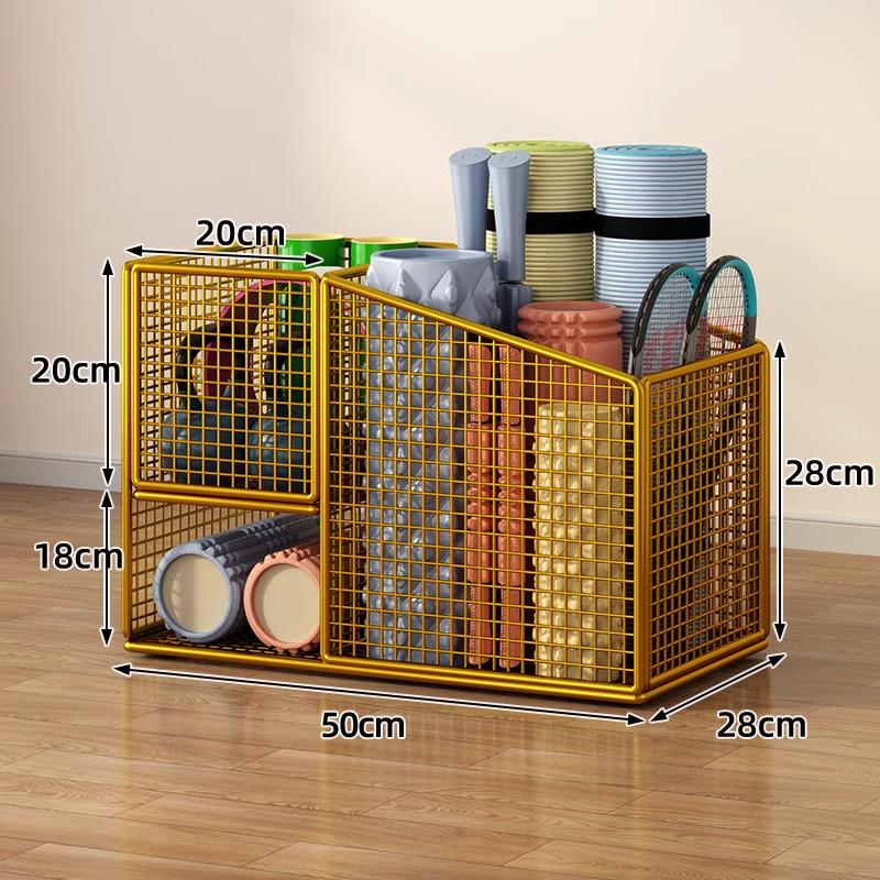 Estante de Chão para Armazenamento de Basquete e Prateleira de Brinquedos para Equipamentos Esportivos e Tapetes de Yoga