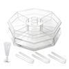 Rotating Serving Tray, with Multi-Compartment And Central Sauce Cup Design, Food Tray for Cold Cuts Seafood Fruits Vegetables