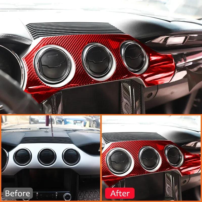 5 Stück Carbonfaser Auto Hauptantriebsseite Armaturenbrett Instrumententafel Rahmen Innenraum Dekoration Aufkleber Für Ford Mustang 2015-