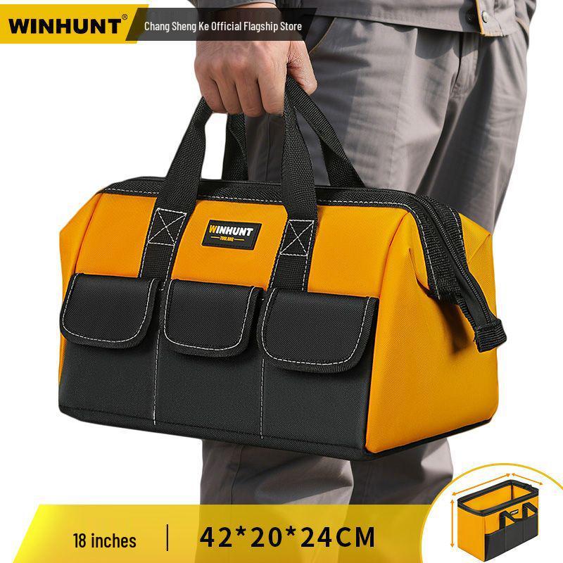 Durable Canvas Handheld Electrician's Tool Bag - Sturdy, Multifunctional for Repair & Woodworking