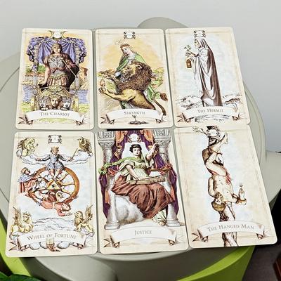 Old Style Tarot Deck Double-sided Embossed 12*7cm 79 Pcs Vintage Illustrations Highlight Clear Symbolism Packed In Rigid Box