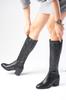 Women Modern Stylish Fashion Boots Boots Faux Leather Armande Black Color Stretch Thick Heel Boots