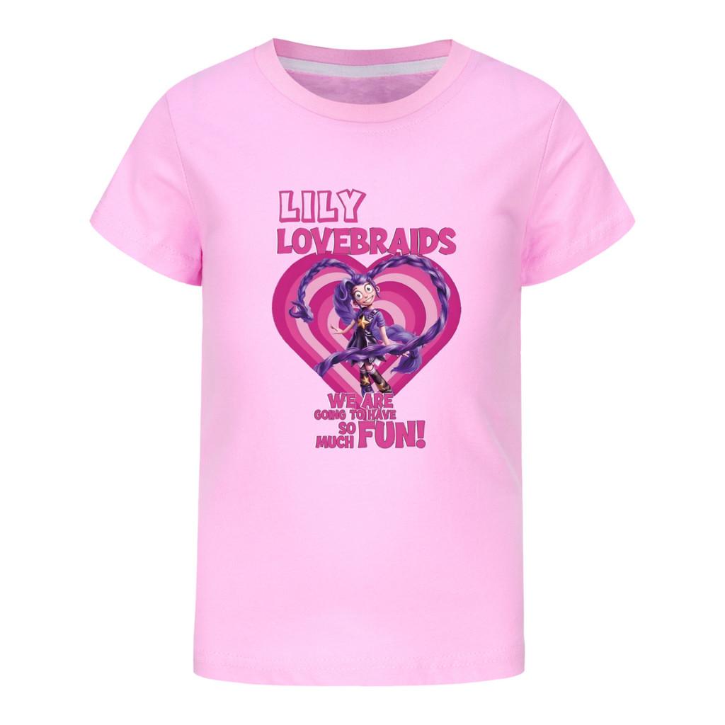 5580 Meisje Cartoon Lelie Liefdesvlechten Print Korte Mouw T-shirt