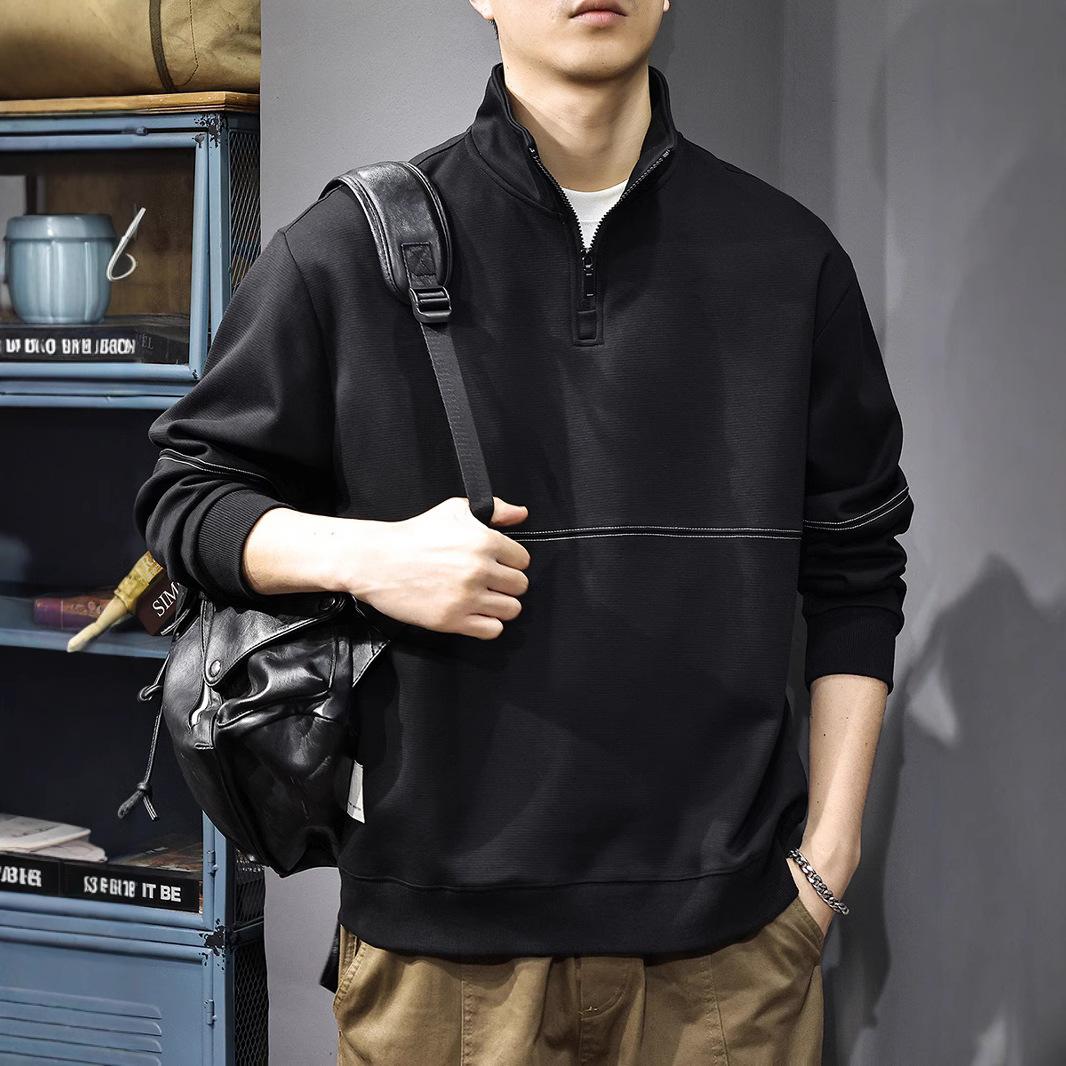 Осенний американский свитер с воротником-стойкой — фото 4