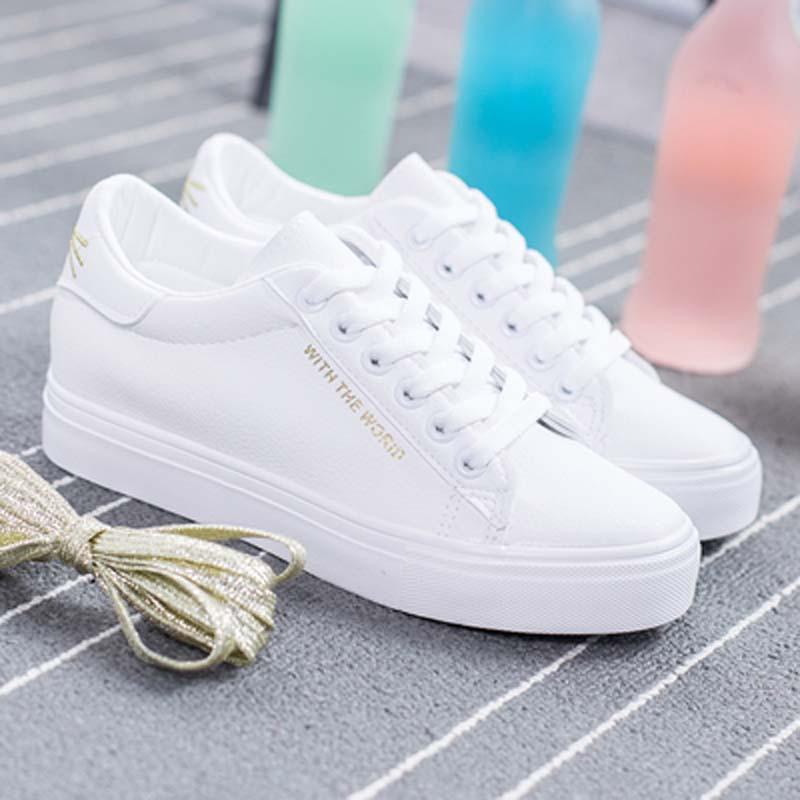 

New DDOO Invisible Inner Height Increasing Cartoon Shoes Women s Spring and Autumn Little White Shoes Platform Versatile Student Board Shoes 40 платиновий