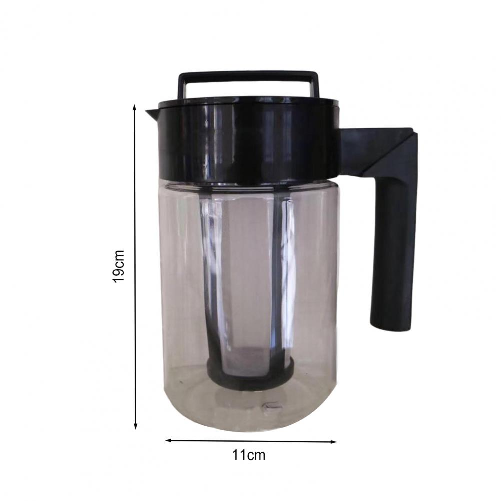 Bouilloire pour cafetière à froid avec poignée de filtre, conception hermétique, résistante aux fuites, pour café glacé et thé