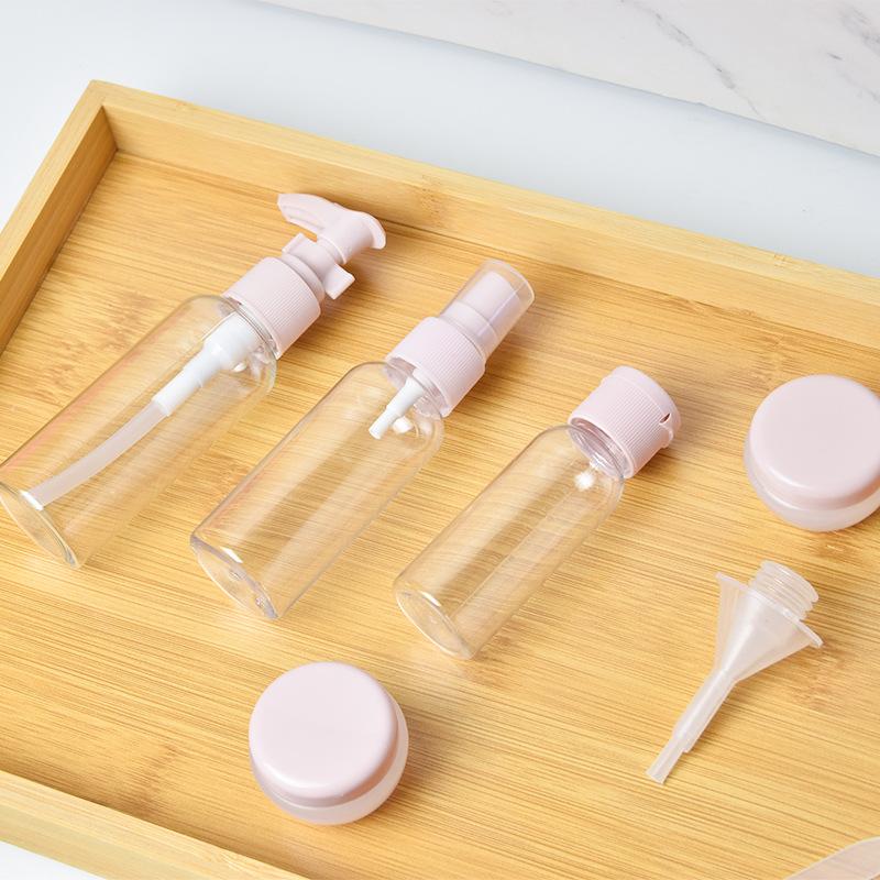 8-i-1 Reiseflaske Påfyllingssett Kosmetikk Lotion Spray Lotion & Ansiktskrem Krukke Skjønnhet Sub-flaske