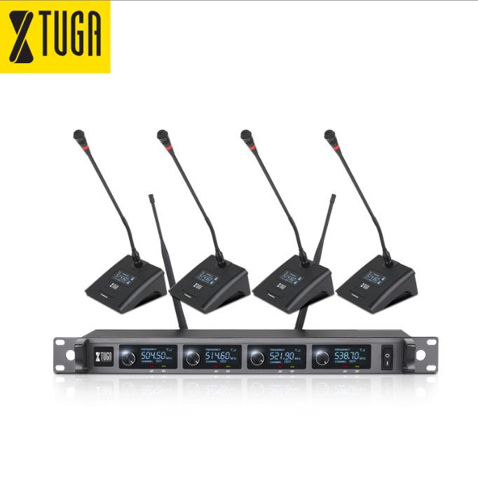 

XTUGA A140 One-to-Four Wireless Handheld & Lavalier Microphone for Karaoke, Meetings, and Speeches