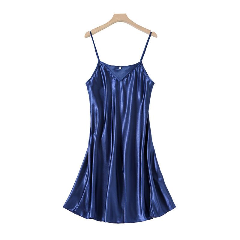 Spring and Autumn Ice Silk Pajamas Women's Summer Thin Sexy Pajamas Loose Simulation Silk Suspender Vest Skirt