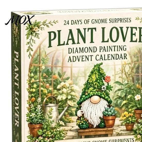 Kit di Diamond Painting Finto per Adulti Calendario dell'Avvento a Gnomo da 24 Giorni, Ornamenti Fai da Te Kit Regali per Feste di Natale, Ghirlanda da Appendere Fatta a Mano per Albero Decorazione Casa