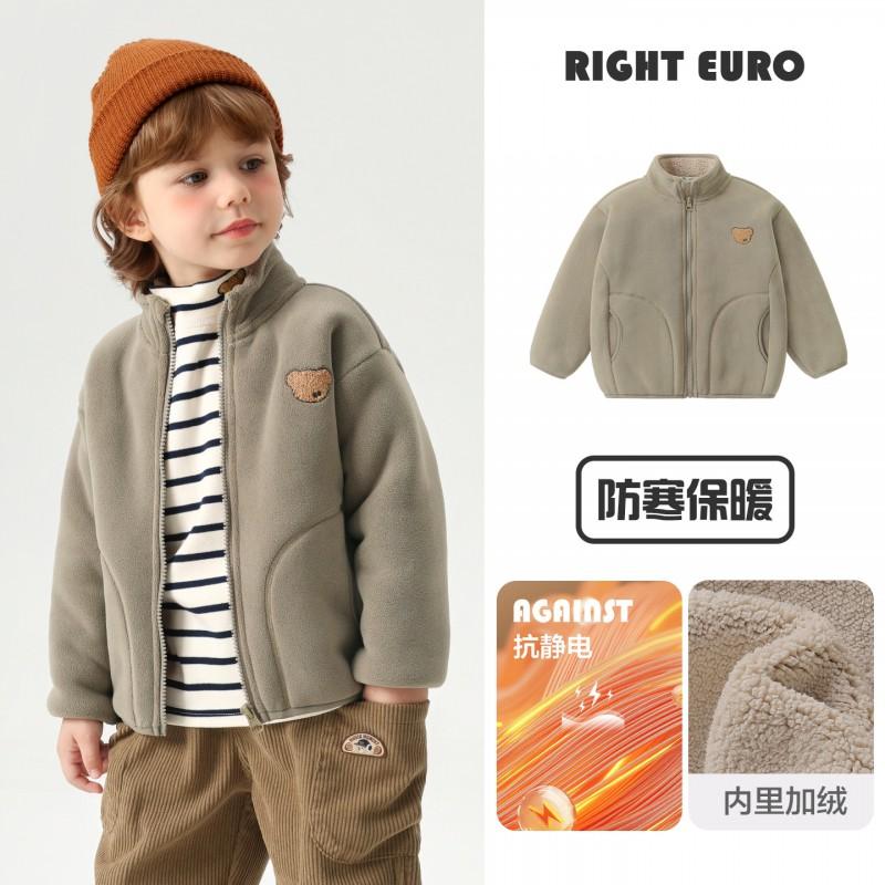 Boys Winter Warm Fleece Jacket Kids Thick Casual Outerwear Toddler Coat