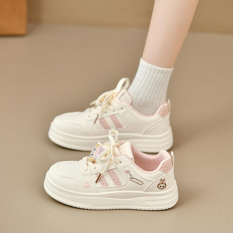 

Thick baseplate shoes women s 2025 new shoes autumn breathable bow trend casual shoes versatile student white shoes 35