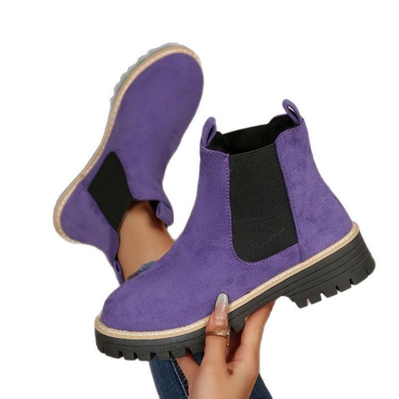 Women's Suede Ankle Martin Boots, Retro Casual Desert Work Boots, Chelsea High-Top Fall Winter Shoes