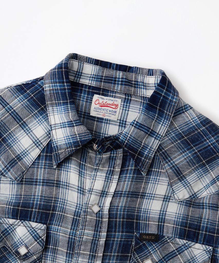 OUTSTANDING Western Indigo Check Shirt_Indigo Check