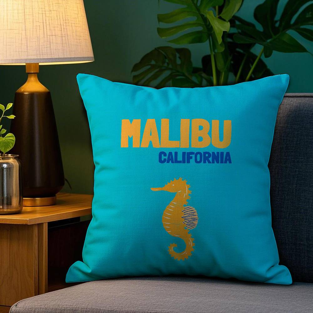 Anime Summer Travel Series Pillow Case Plush Fabric Soft Double Sided Print Home Sofa High Quality Cushion Cover Throw