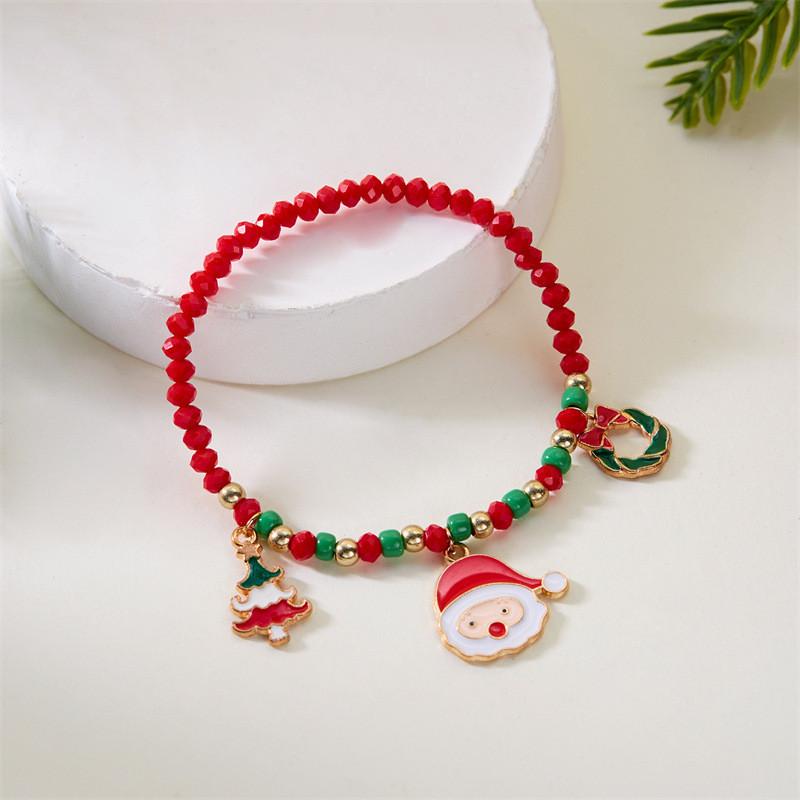 

Summer 2024 Seasonal Jewelry Bead Bracelet With Christmas Elements For Womens Holiday Wear червоний