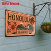 Honolulu Hawaii Strand Vintage Metallschild 11,8x5,9 Zoll Retro Blechwandkunst für Bar Heimdekoration