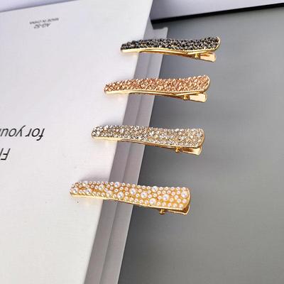 Korean-Style Rhinestone Hair Clip: Fashionable, Versatile, Full Diamond Duckbill with Teeth.