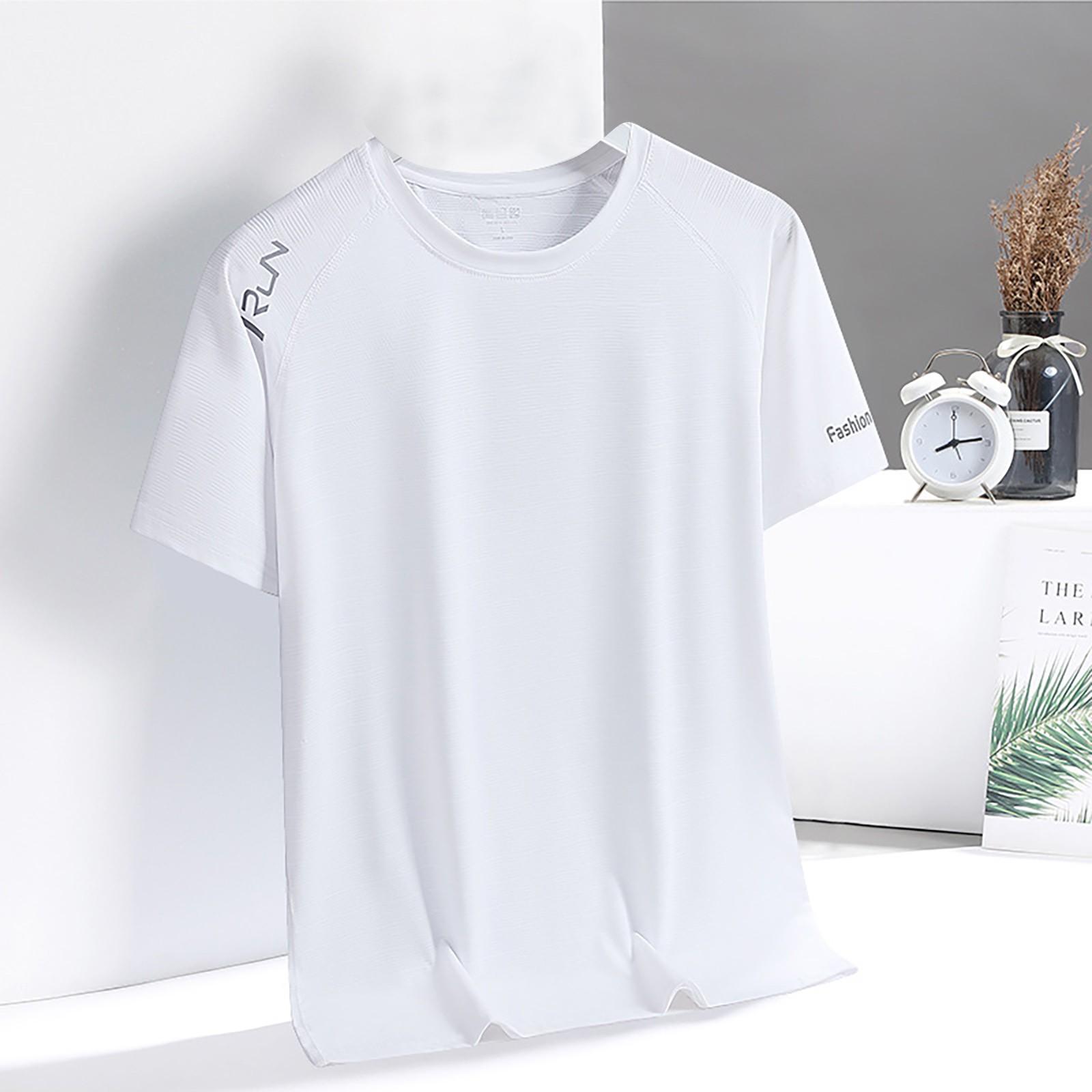 

Женская повседневная одежда с круглым вырезом и короткими рукавами для активного отдыха, быстросохнущая XXL белый