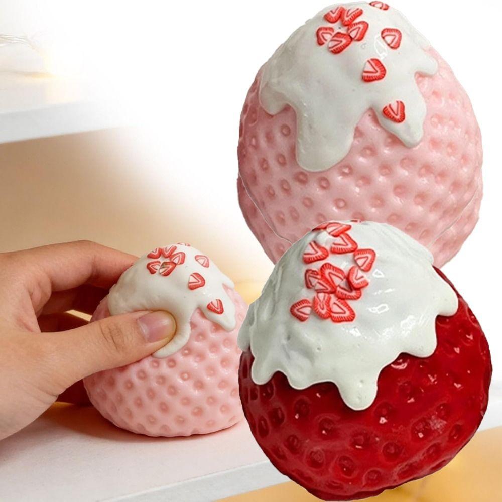 Slow Resilience Stawberry Toy Soft Stress Relief Sensory Ball Squeeze Toys  for Anxiety Relief