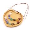 Natural Crystal Necklace Colorful Love Crystal Hand-Woven Necklace Bracelet Peach Heart Pendant N739