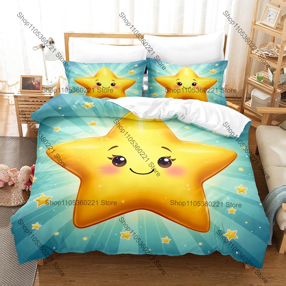 Cartoon Star Bedding Set Single Twin Full Queen King Size Bed Set Adult Bedroom Duvetcover Sets Anime Bed Sheet Set
