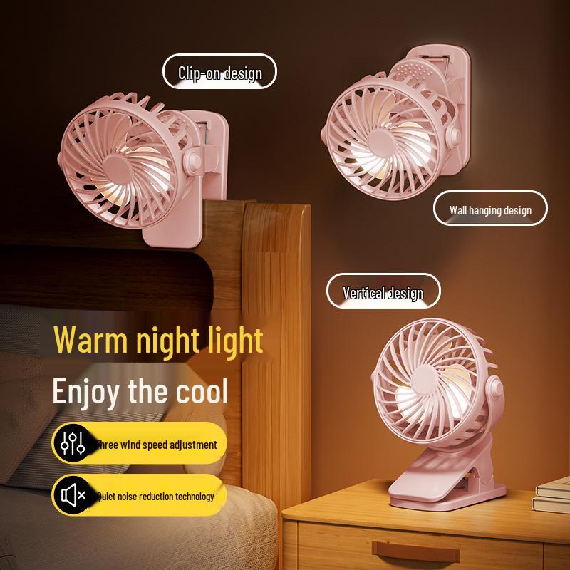 Portable USB Rechargeable Clip-On Fan - Silent, Compact, and Versatile for Strollers and Outdoor Use