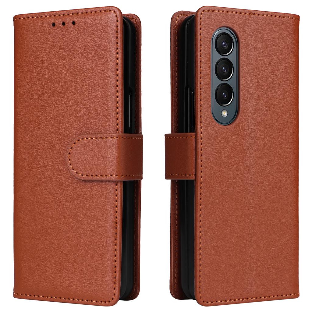 For Samsung Galaxy Z Fold4 5G Case PU Leather Phone Cover with 3 Card Slots