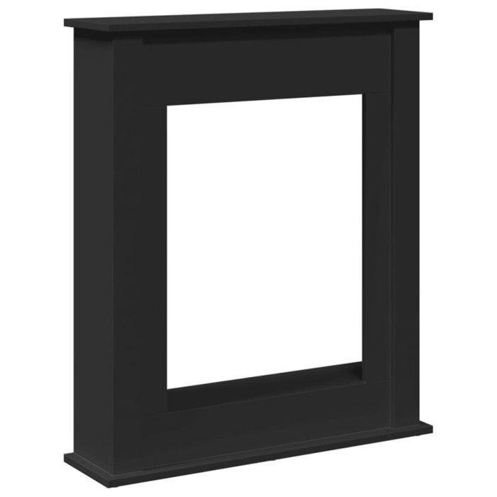 Black Fireplace Surround 75x20x87.5 Cm Engineered Wood