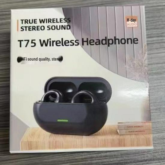 T7500 Wireless Bluetooth Ear Clip: Long Battery Life, Sport-Friendly Bone Conduction Headset.