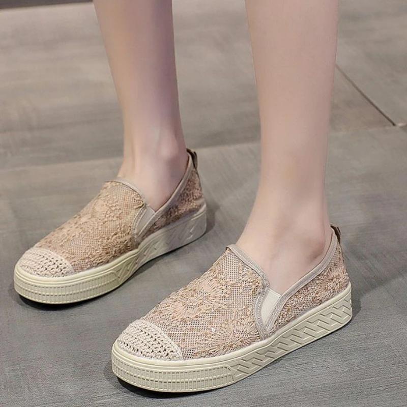 Fashion Korean Designer Luxury Flat Slip On Shoes for Women Trends 2025 Deals Offers High Quality Casual Cheap New Woman Footwear Sale