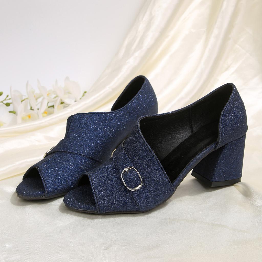 New Style Slip-on Fish-mouth Shoes for Women In Large Size with High Heels and Flip-flops Devotion