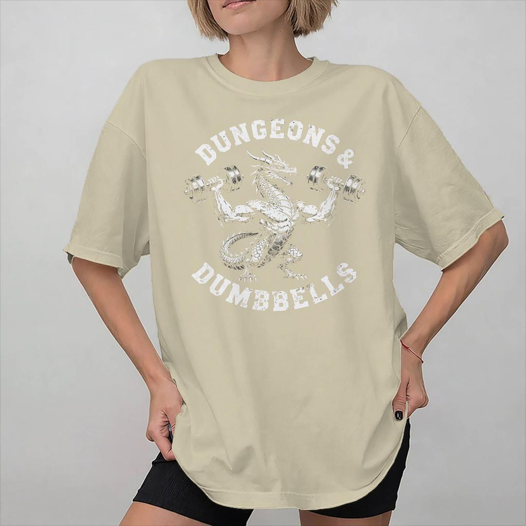 New Arrival Dumbbells and Dragons T Shirt For Unisex 100 Cotton Tee Shirt Short Sleeve Clothing