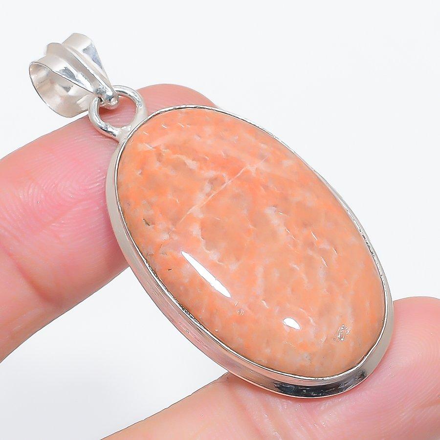

Natural Orange Aventurine 925 Sterling Silver Jewelry Pendant 2.13 b7q30