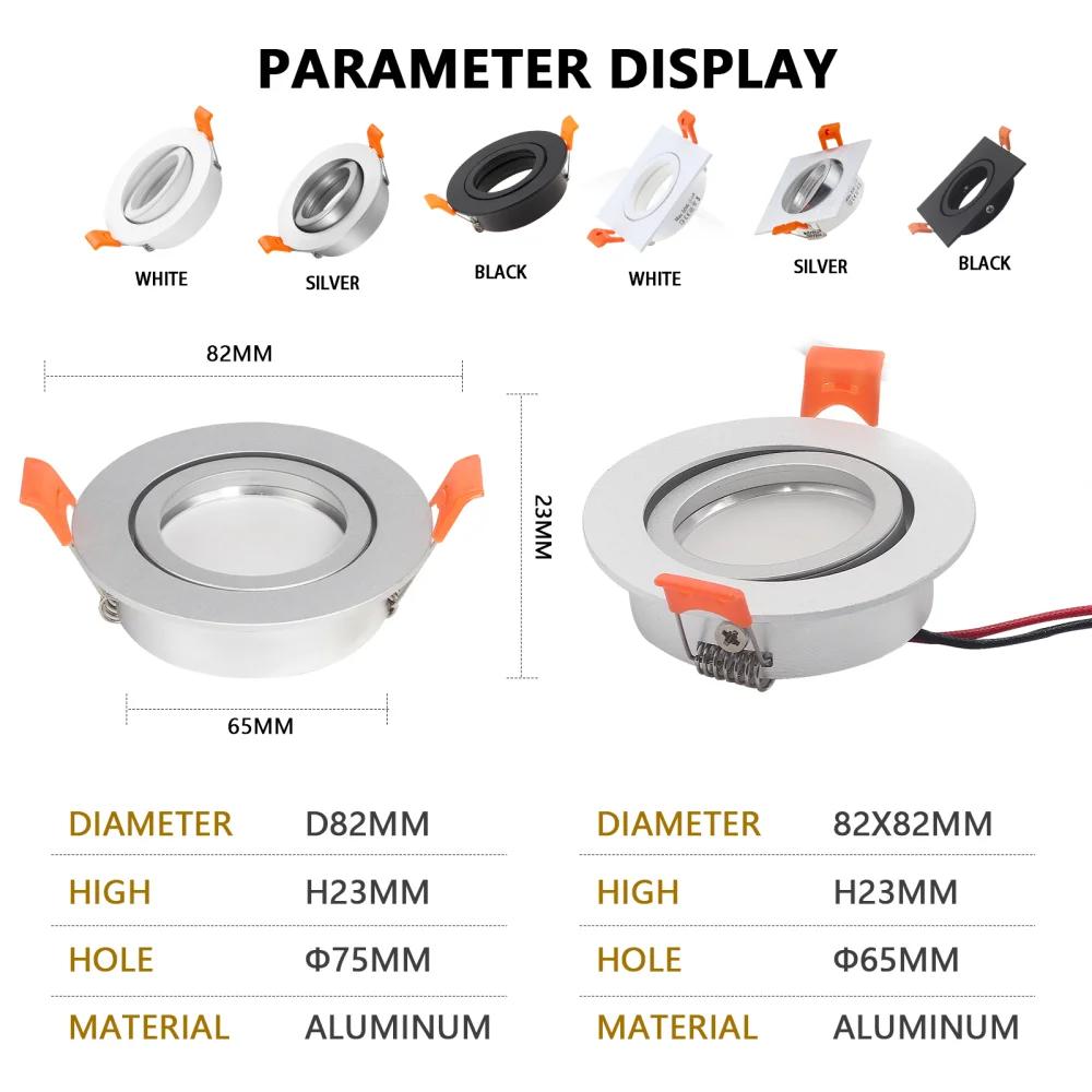 4 PCS Black White Round Recessed LED Ceiling Light Frame MR16 GU10 Bulb Fixture Downlight Holder GU10 Spot Light Fitting