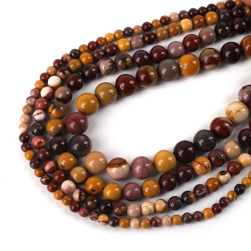 Perline sfuse rotonde in pietra di diaspro mookaite naturale 15 "filo 4 6 8 10 12MM scegli la tua taglia per la creazione di gioielli