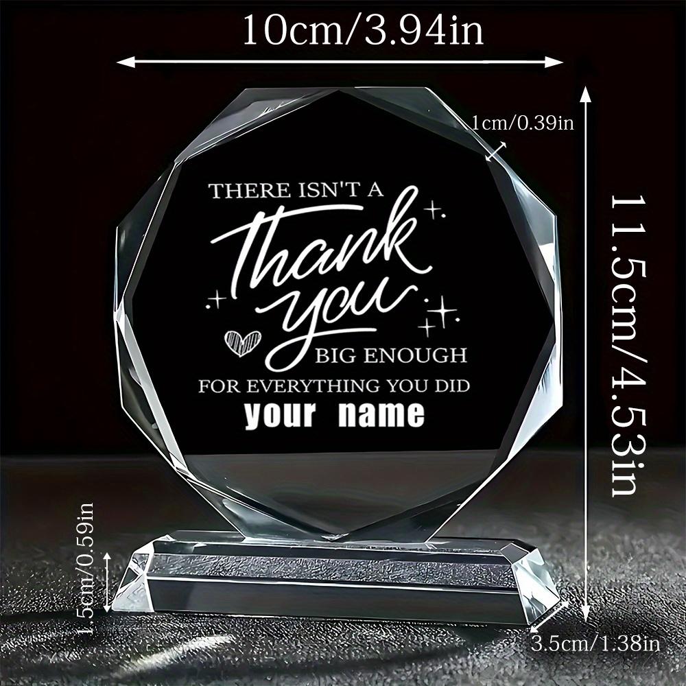 Personalized Crystal Trophy with Heart Design - Custom Name Engraved, 8-Sided Hexagonal Base, Ideal for Employee Appreciation, Teacher Gifts 11.5*10cm