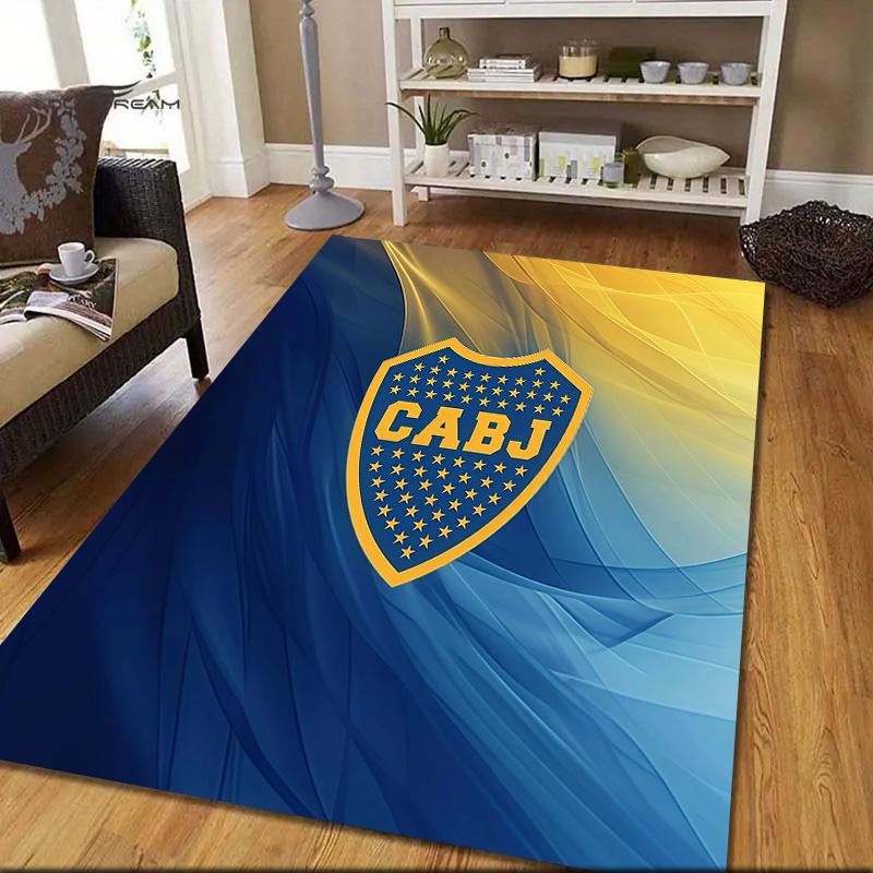 Club Atletico Boca Juniors Flannel Pattern Square Carpet,Area Rug,Carpet Rug for Living Room Bedroom Sofa Playroom Decor,Non-slip Floor Mat