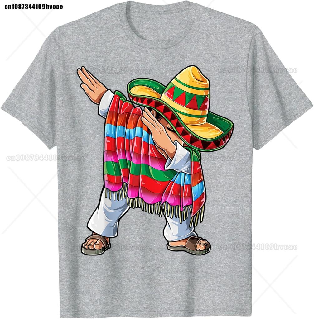 Dabbing Mexican Poncho Cinco de Mayo Boys Unisex Short Sleeve Sombrero Dab T-Shirt