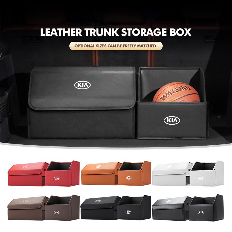 Car Trunk Interior Storage Box Leather Collapsible Tools Case For KIA Rio K5 K2 Sportage Ceed Sorento Picanto Stinger SoulEB2