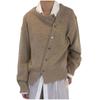 Women's  Buttoned Irregular Sweater Cardigan Round Neck Knitted Kacket
