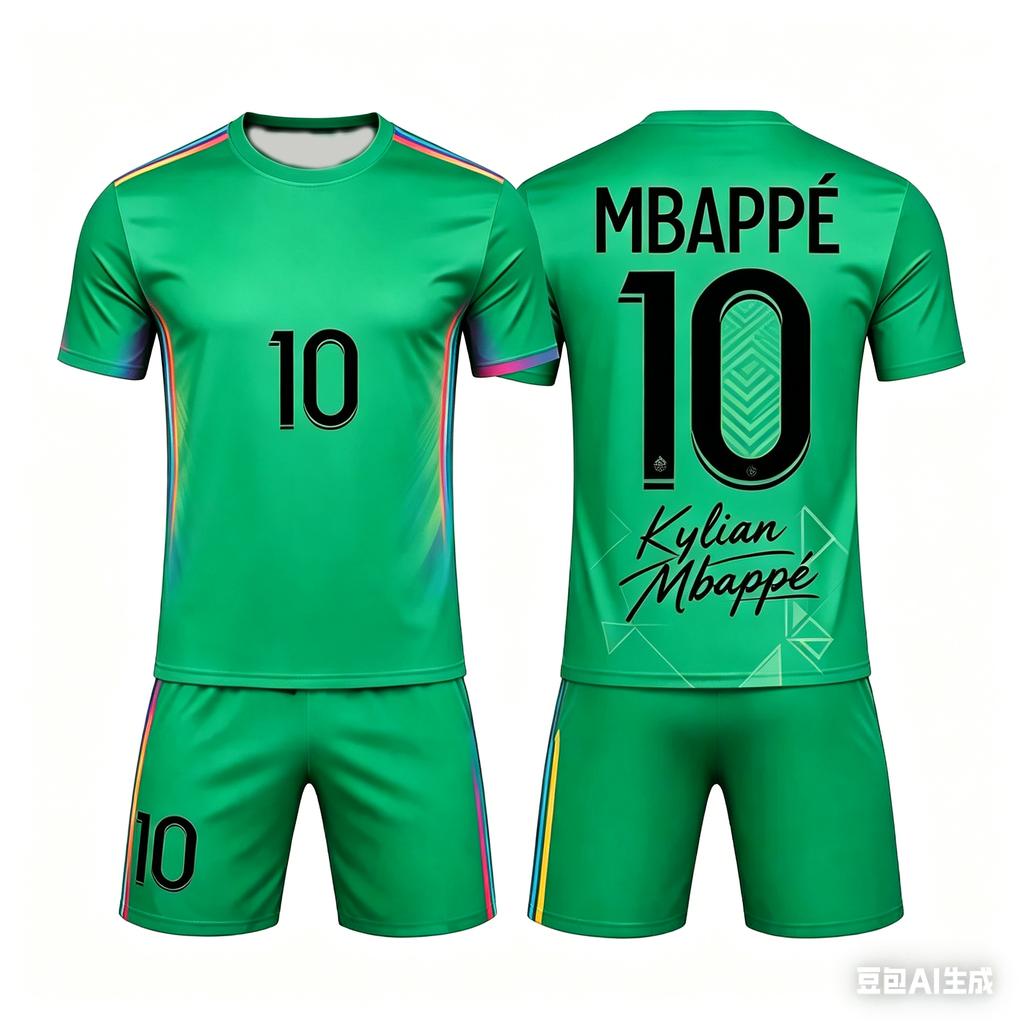 26 Módní Barevné Spojování AI #10 Mbappe Letní Dětský Pánský Dámský Set Rodič-Dítě Krátký Rukáv Šortky Fotbalový Dres Unisex