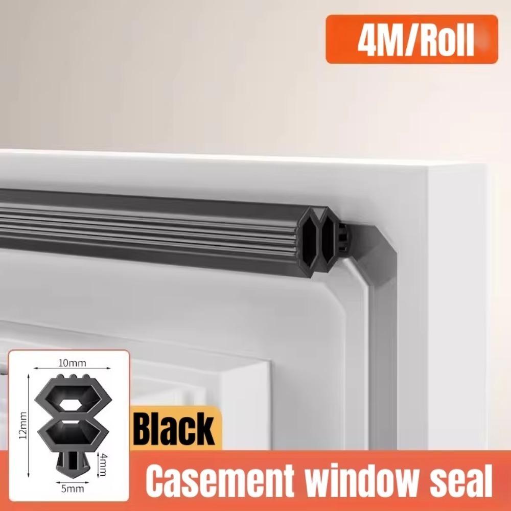 

New TPE Sealing Strip Plastic Steel Strip Type Weatherstrip Door Draft Stopper Draft Prevention чорний