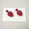 New Luxury Crystal Stud Earrings for Women Statement Geometric Strawberry Earrings Fashion Brincos Sweet Wedding Jewelry Gifts