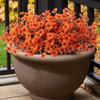 Fall Artificial Violet Flower UV Resistant Fake Silk Flower Home Halloween Harvest Festival Table Centerpiece Indoor Outdoor Faux Bloom Decoration
