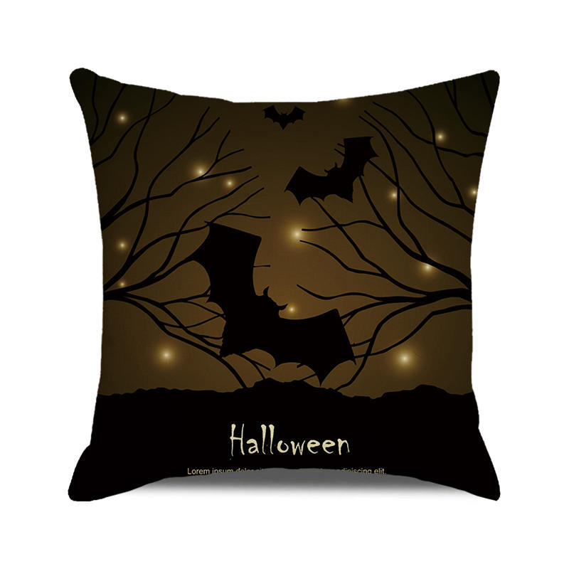 Halloween colorful pumpkin devil Digital printing short plush pillow covers for car sofa office cushion cover home goods